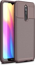 Voor Xiaomi Redmi 8A koolstofvezel textuur schokbestendig TPU-hoesje (bruin)