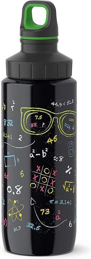 Emsa Drink2GO Glas Drinkfles Transparant/donkerblauw, 0,7 Liter