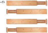 Séparateur de tiroir en Bamboe - Organisateur de tiroir - Séparateurs de tiroir - Range-couverts - réglable et extensible de 53 à 43 centimètres - Bamboe
