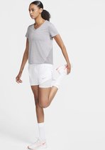 Nike Miler Top Vneck Dames Sportshirt - Gunsmoke/Htr/(Reflective Silv) - Maat S