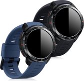 kwmobile 2x armband voor Honor Watch GS Pro - Bandjes voor fitnesstracker in zwart / leisteen