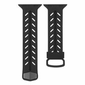 Voor Apple Watch Series 5 & 4 44mm / 3 & 2 & 1 42mm siliconen sport ademende band (zwart)
