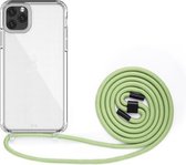 Voor iPhone 11 Pro Max PC + TPU transparant all-inclusive acryl 2-in-1 schokbestendig telefoon beschermhoes met lanyard (groen)