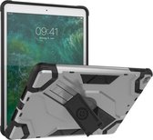 Voor iPad 9.7 (2018) & (2017) Escort Series TPU + PC schokbestendige beschermhoes met houder (zilver)