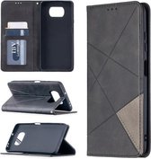 Voor Xiaomi Mi Poco X3 Rhombus Texture Horizontale Flip Magnetische Leren Case met Houder & Kaartsleuven (Zwart)