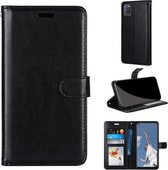 Voor OPPO A52 / A92 / A72 5G Pure Kleur Horizontale Flip PU Lederen Case met Houder & Kaartsleuven & Portemonnee & Fotolijst (Zwart)