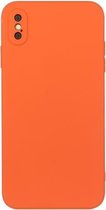 Rechte rand effen kleur TPU schokbestendig hoesje voor iPhone XS Max (oranje)