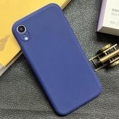 Voor iPhone XR schokbestendig Frosted TPU beschermhoes (donkerblauw)