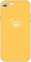 Voor iPhone 6s / 6 Small Pig Pattern Colorful Frosted TPU telefoon beschermhoes (geel)