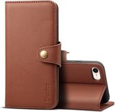 Voor iPhone 7/8 Denior V2 luxe auto koeienhuid horizontale flip lederen tas met portemonnee (bruin)