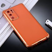 Voor Huawei P40 SULADA Colorful Shield Series TPU + Plating Edge beschermhoes (oranje)