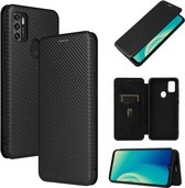 Voor ZTE Blade A7s 2020 Koolstofvezel Textuur Magnetische Horizontale Flip TPU + PC + PU lederen tas met kaartsleuf (zwart)