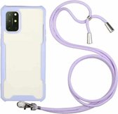 Voor Xiaomi Redmi Note 9 / Poco M3 Acryl + kleur TPU schokbestendig hoesje met nekkoord (paars)