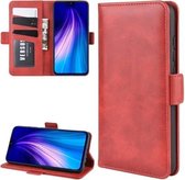 Voor Xiaomi Redmi Note 8 dubbele gesp Crazy Horse zakelijke mobiele telefoon holster met kaart portemonnee beugel functie (rood)