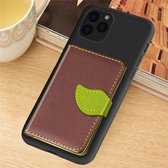 Voor iPhone 11 Pro Litchi-patroonkaarttas Portemonneebeugel + TPU-telefoonhoes met kaartsleuf Portemonneebeugelfunctie (bruin)