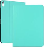 Open effen kleur elastische lederen tas voor iPad Pro 11 inch met standaard met slaapfunctie, TPU Soft Shell bodembehuizing (groen)