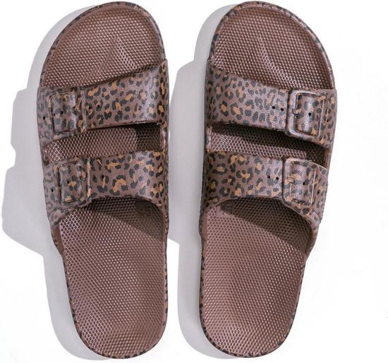 Slippers Freedom Moses Wild Cat Choco Brown avec imprimé panthère - Taille 35-36