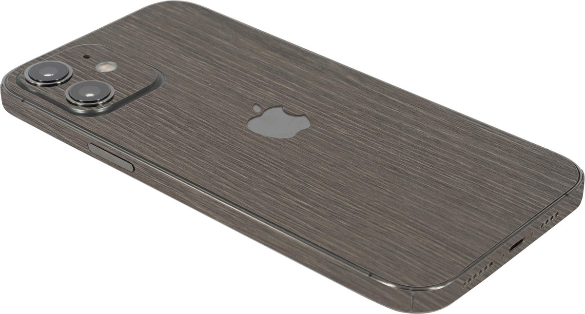 ScreenSafe Skin iPhone 12 Chocolate Wood met logo