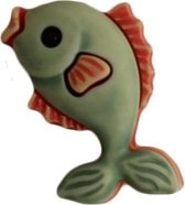 Knoop vis groen, 2.3 cm x 1.2 cm, 1 stuk