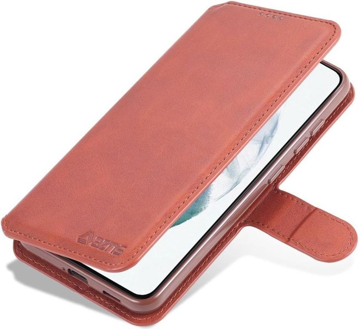 AZNS Samsung Galaxy S21 FE Hoesje Wallet Book Case Kunstleer Bruin
