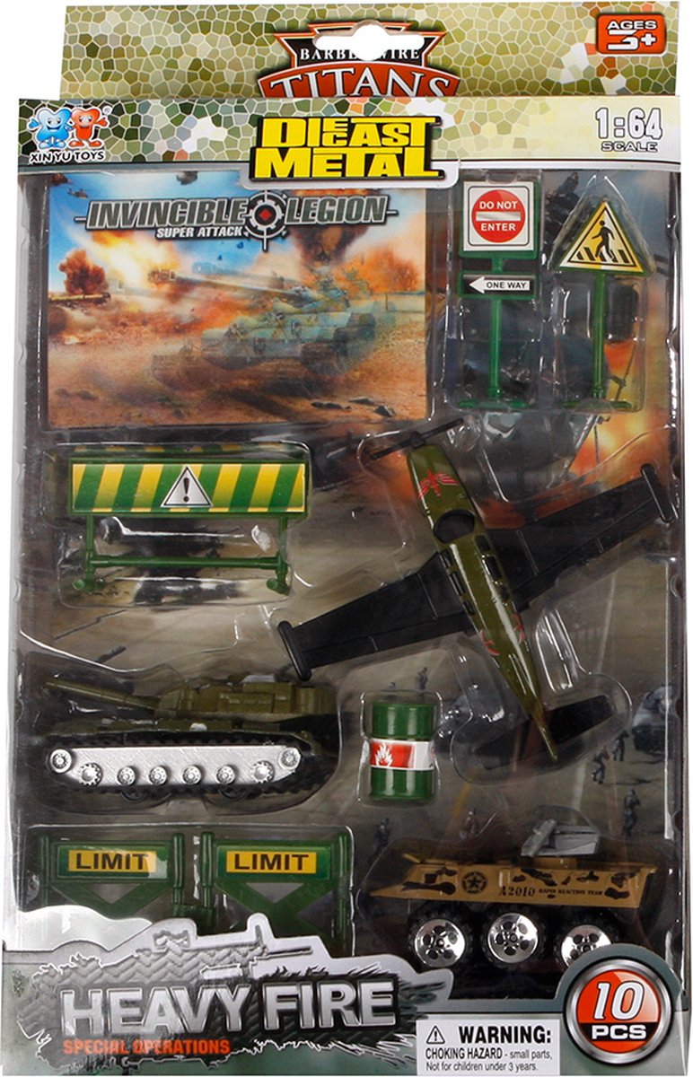 Toys Amsterdam Militaire Speelset Junior Die-cast 1:64 Groen 10-delig op Prijzenvolger.com