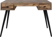 Nancy's Delavan Desk - Industrieel - Bruin, Zwart - Mdf, Teak, Staal - 56 cm x 118 cm x 76 cm