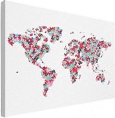 Wereldkaart Butterfly Earth - Canvas 90x60