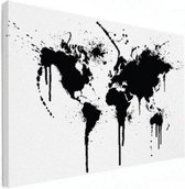 Wereldkaart Artistieke Spots - Canvas 120x80