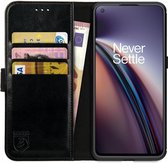 Rosso Element Book Case Wallet Hoesje Geschikt voor OnePlus Nord CE | Portemonnee | 3 Pasjes | Magneetsluiting | Stand Functie | Zwart