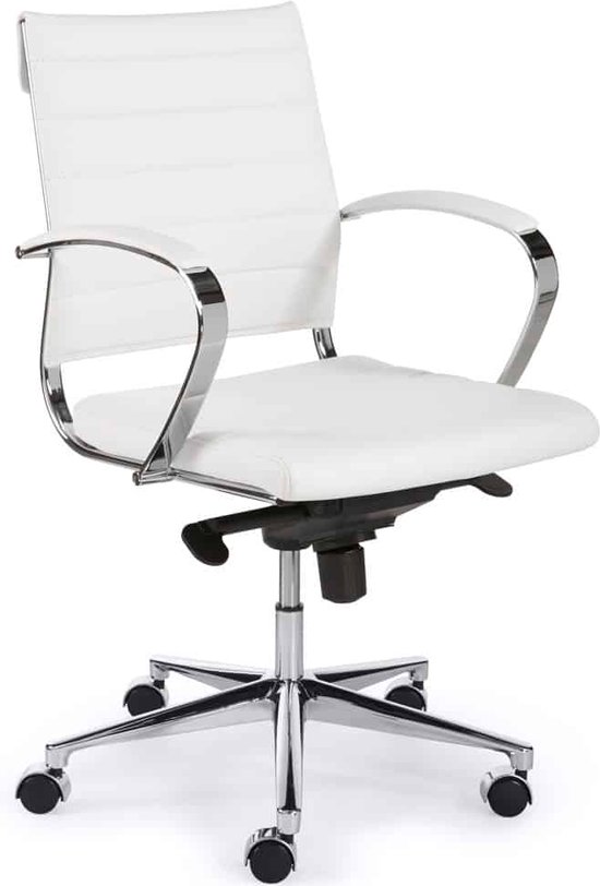 ABC Kantoormeubelen ergonomische bureaustoel design 600 lage rug wit met wielen