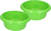 Set van 2x stuks ronde afwasteiltjes / afwasbakken groen 6,2 liter
