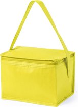 Klein mini koeltasje - sixpack blikjes - Compacte koelbox/koeltassen en elementen - geel