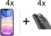 Beschermglas iPhone 12 Pro screenprotector 4 stuks - iPhone 12 Pro screen protector camera - 4 stuks - iPhone 12 Pro screenprotector glas