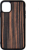 Apple Iphone 11 Houten GSM Hoesje Coromandel Hout Shockproof TPU Case Hoes Uniek Design Telefoon Zwart Protection Geschenk Kerstmis Vaderdag Moederdag Verjaardag