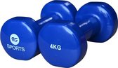 RS Sports Dumbells set - 2 x 4 kg dumbbells - Vinyl - Blauw