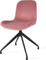 Nolon Nola zwart draaibare eetkamerstoel - velvet zitting dusty pink