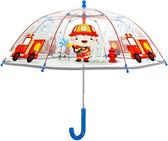 Perletti Paraplu Brandweer Jongens 64 Cm Fiberglass Transparant