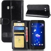 HTC U11 Hoesje Wallet Case Zwart