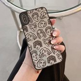 Mirror Series Abstract artistiek portret beschermhoes voor iPhone XR (zwart)