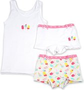 Kinderondergoed Funderwear - Set Ice Cream - Wit - Maat 146 - Meisjes