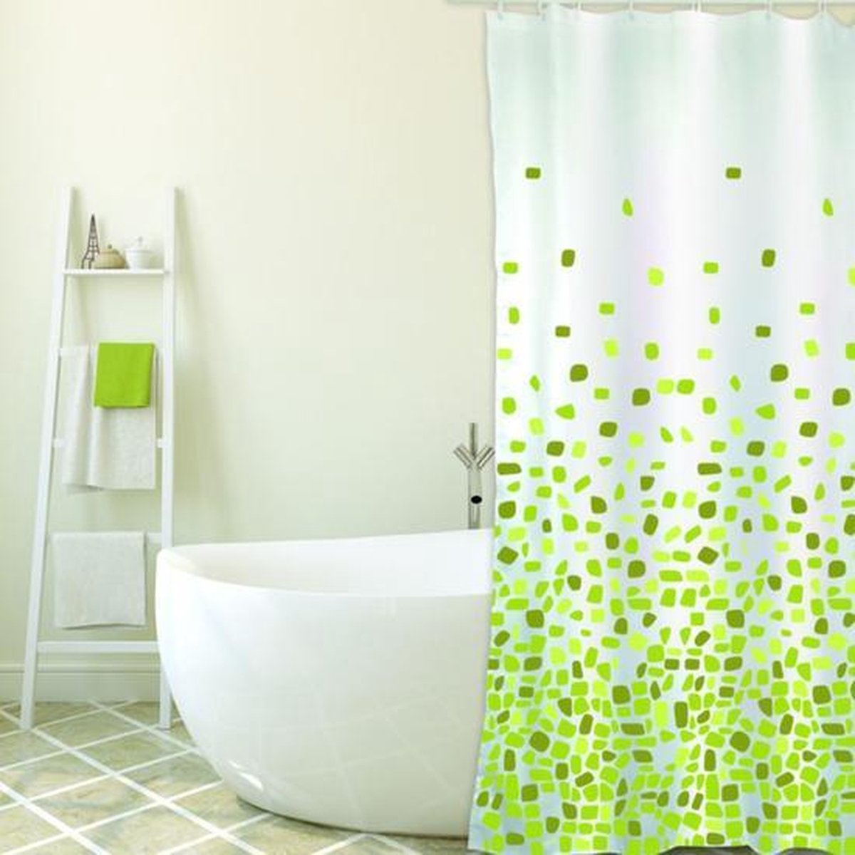 Groen Douchegordijn 180x200 cm - Polyester Badkamergordijn - Douchegordijnen 180 x 200 voor Bad en Douche