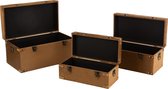 J-Line Set Van 3 Koffers Hoog Velvet Bruin Large
