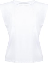 Padded shoulder top white