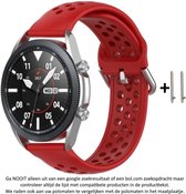 Rood Siliconen Bandje geschikt voor 22mm Smartwatches van Samsung, LG, Seiko, Asus, Pebble, Huawei, Cookoo, Vostok en Vector – Maat: zie maatfoto – 22 mm red rubber smartwatch strap