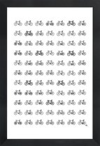JUNIQE - Poster in houten lijst Bike Variations -20x30 /Wit & Zwart