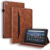 Voor Amazon Fire HD 8 2015/2016/2017/2018 Business Schokbestendige Horizontale Flip Lederen Case met Houder & Kaartsleuven & Fotolijst & Pen Slot & Slaap / Wake-up Functie (Bruin)