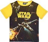 Star Wars - T-shirt - X-Wing - Geel / Zwart - 116 cm - 6 jaar - 100% Katoen