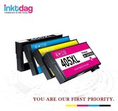 Inktdag inktcartridges voor Epson 405XL multipack, Epson 405 inkt van 4 kleuren geschikt voor printers Epson WorkForce Pro WF-3820 DWF, WF-3825 DWF, WF-4820 DWF, WF-4825 DWF,WF-483