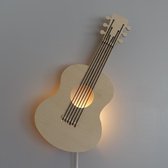 Houten wandlamp Gitaar | Instrument nachtlamp babykamer