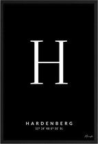 Poster Letter H Hardenberg A4 - 21 x 30 cm (Exclusief Lijst)